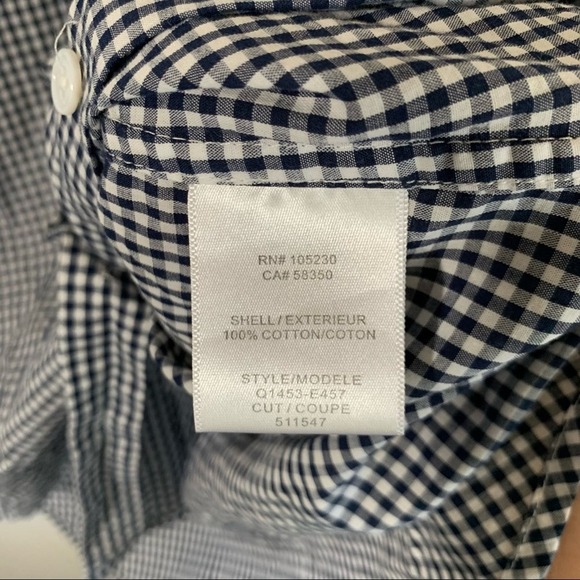 Equipment Colleen Sleeveless Collard Button Down Gingham Navy Blouse Size Medium - Picture 5 of 8
